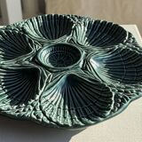 Plat à compartiment coquillages turquoise D28