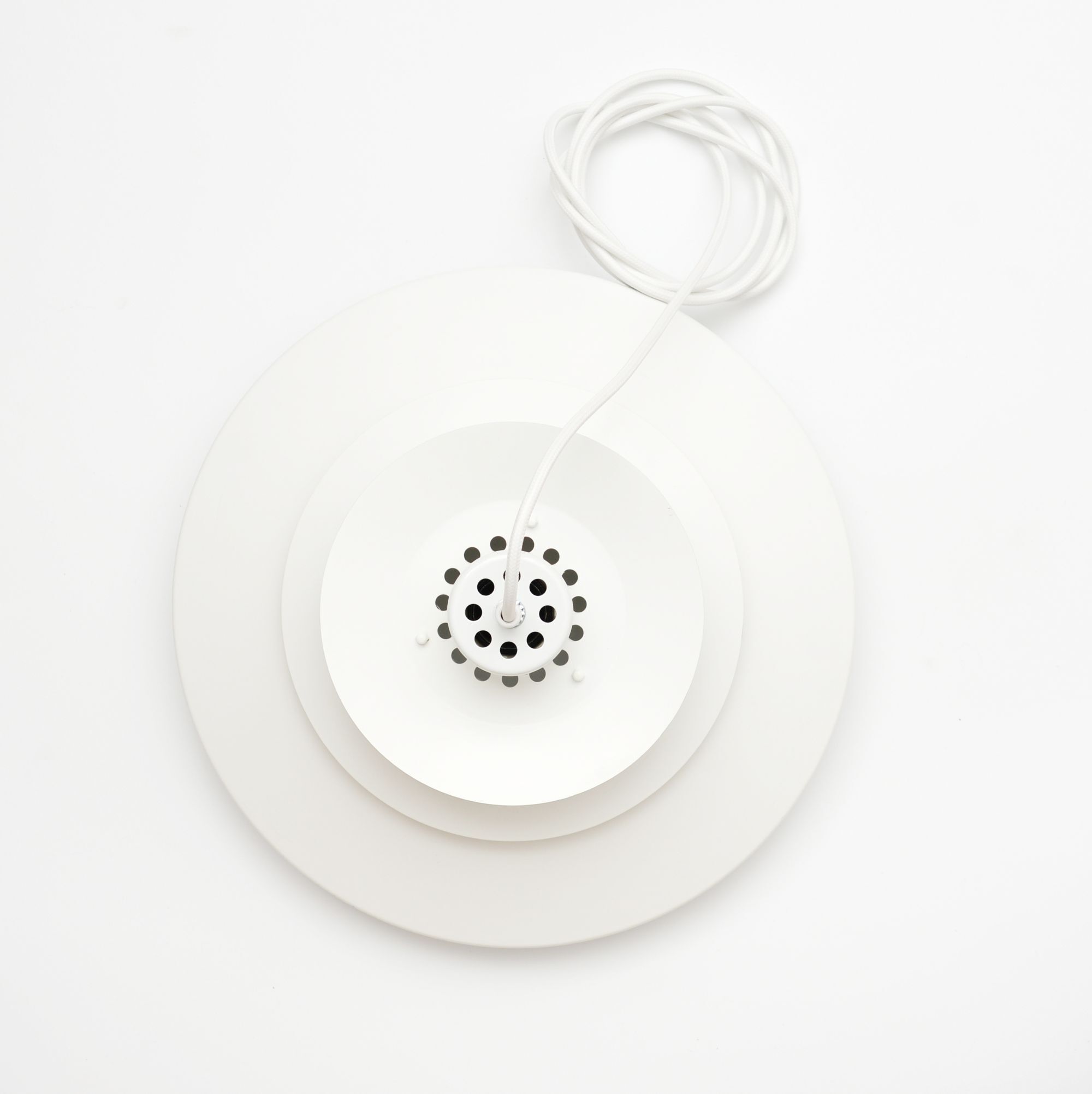White pendant lamp, Denmark 1970s