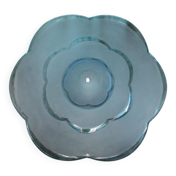 Vasque lustre art déco signée Degué vintage, vasque suspension bleu