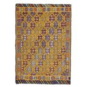 Vintage Turkish Oushak Handmade Wool & Cotton Yellow Area Rug 155x223
