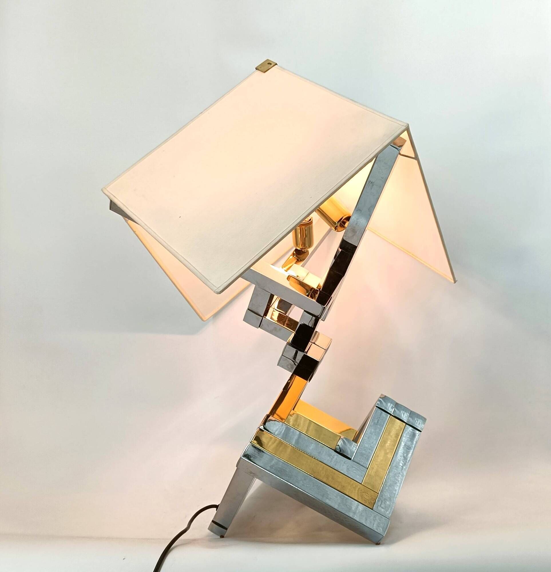 Large Geometrical table lamp by Lumica, Spain, 1970s