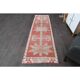 1970s Turkish Oushak Handmade Wool Cotton Red Runner Rug 90x304