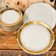 Service à dessert doré à l’or fin en porcelaine de Luxe Royal ADP