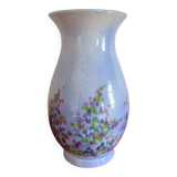 Grand vase bleu à fleurs pastels