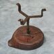 Tree Stump Stool or Solid Wood and Wrought Iron Side Table, Mid-Century