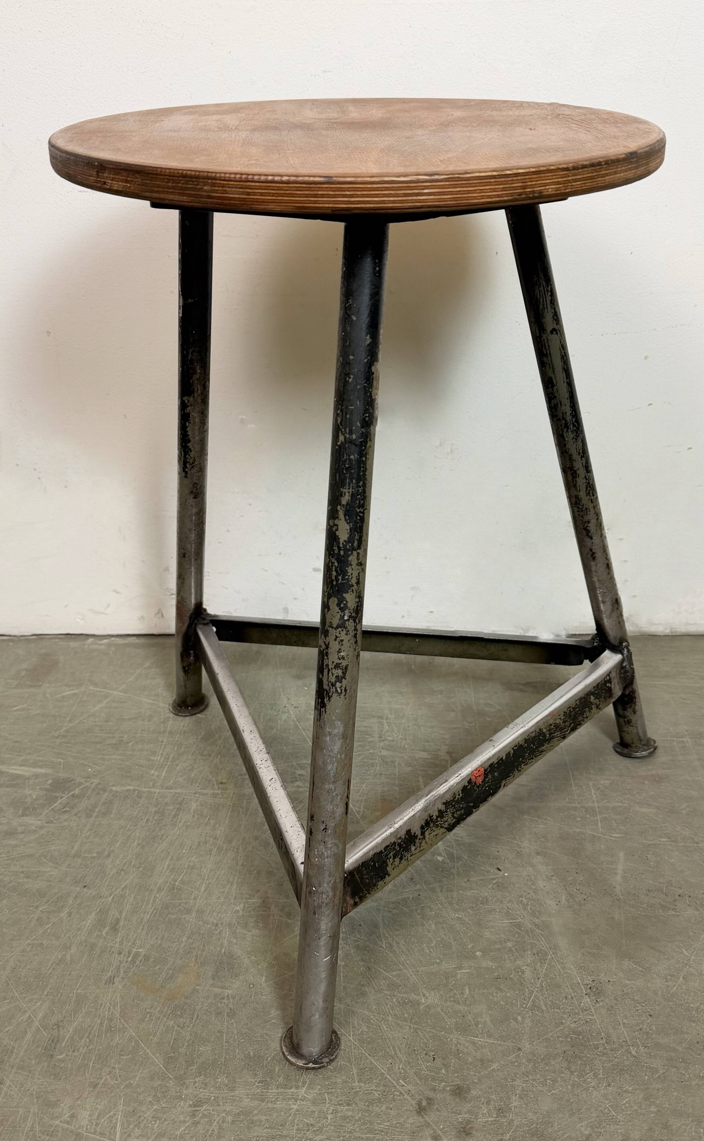 Black Industrial Workshop Stool, 1960s