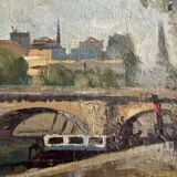 The Pont Neuf Paris, oil on canvas signed and dated