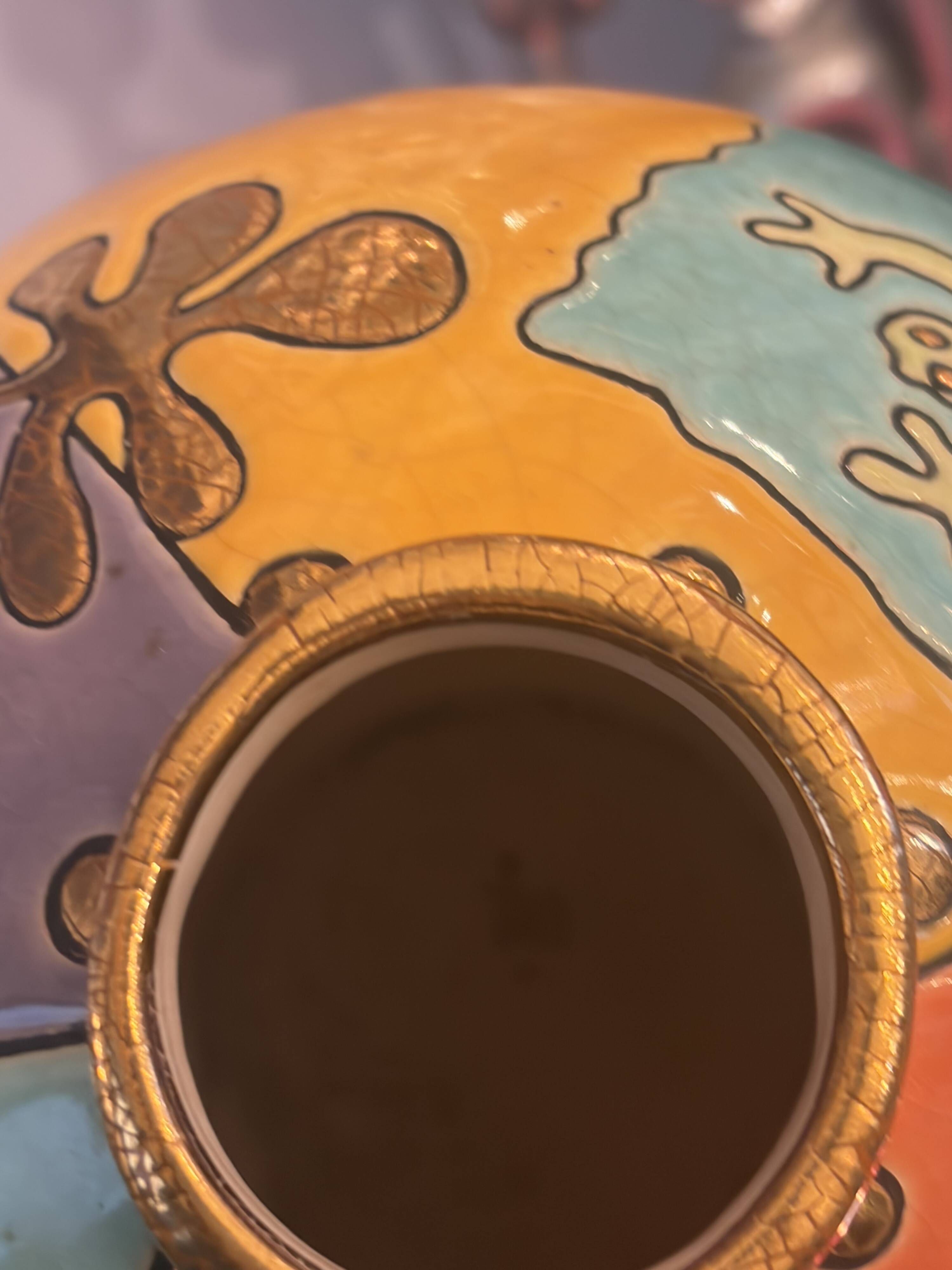 Bowl Vase Enamels of Longwy - Signed Nicolas De Wael