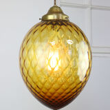 Vintage amber murano glass lamp from empoli