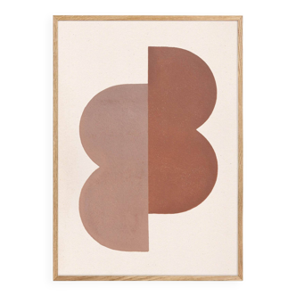 Painting 50x70 "Riad" terracotta signed Eawy