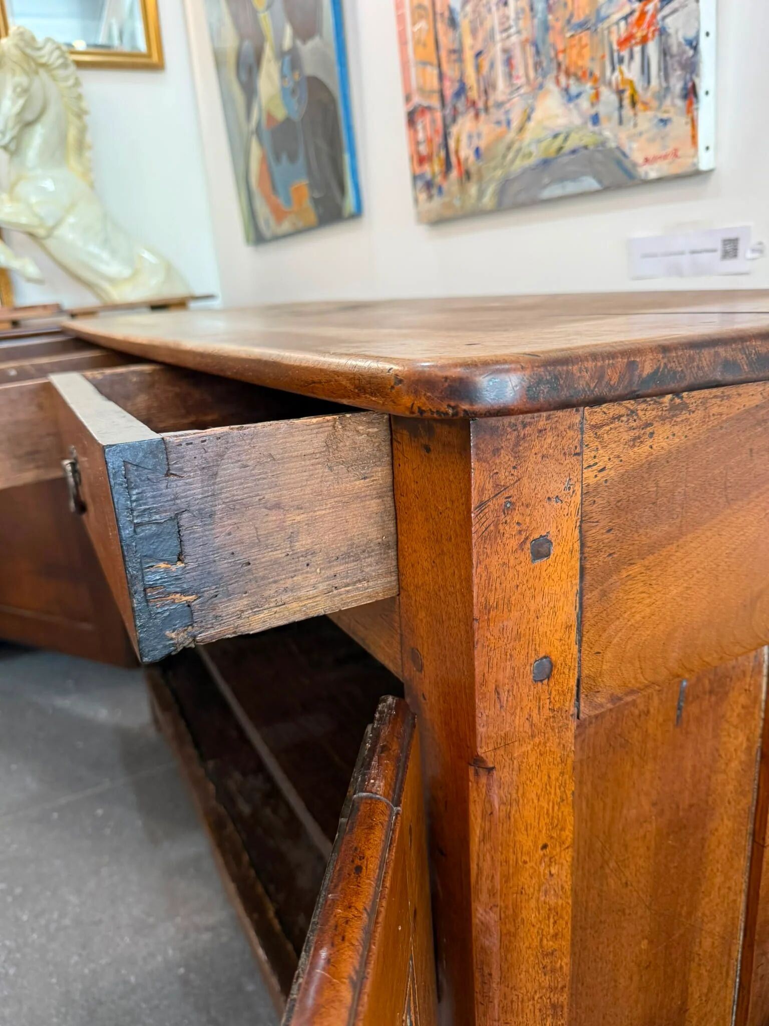 19th-century walnut buffet – 3 drawers