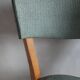 1950s bistro chair, in wood and green skai