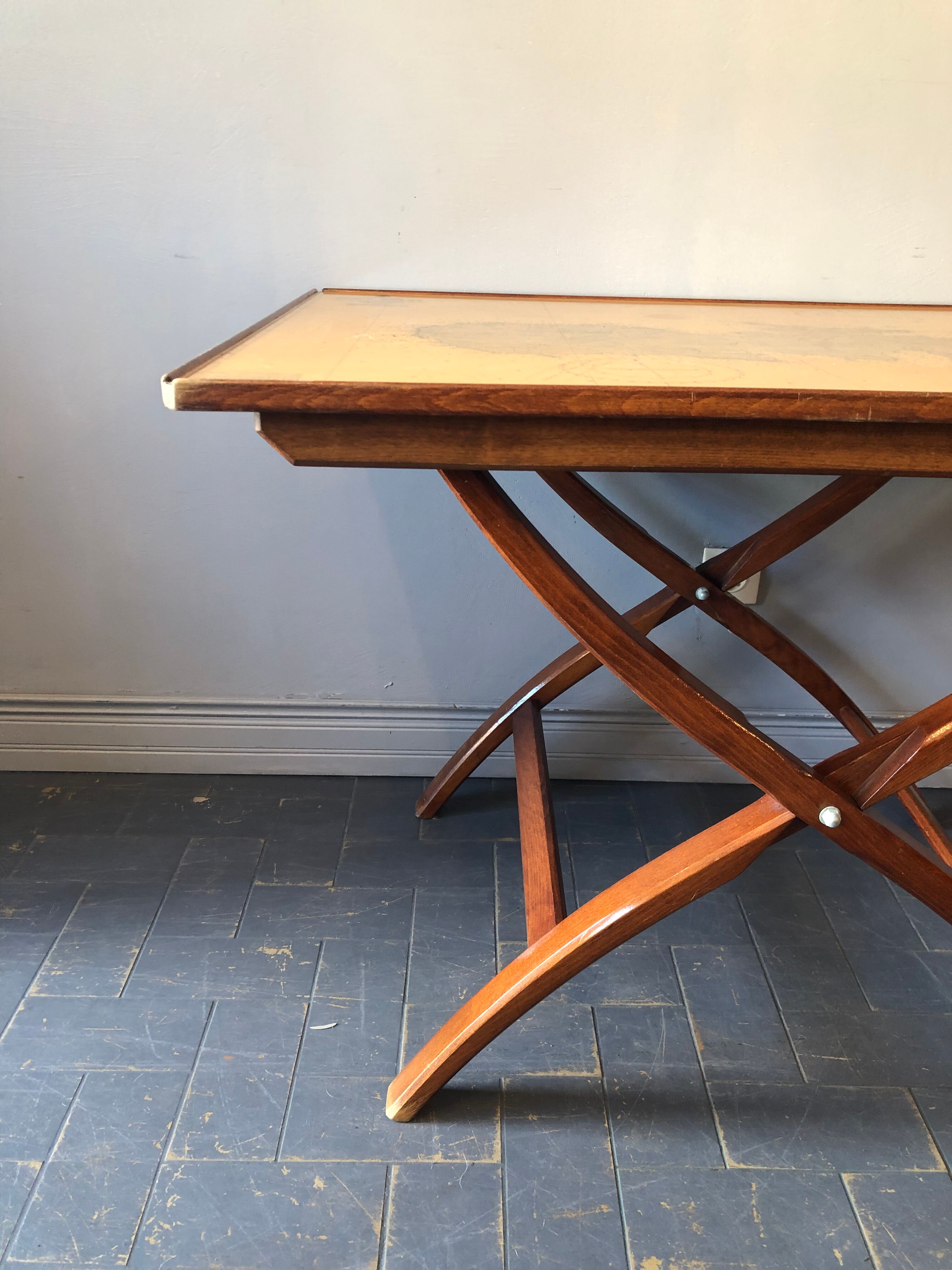 Mahogany boat folding table