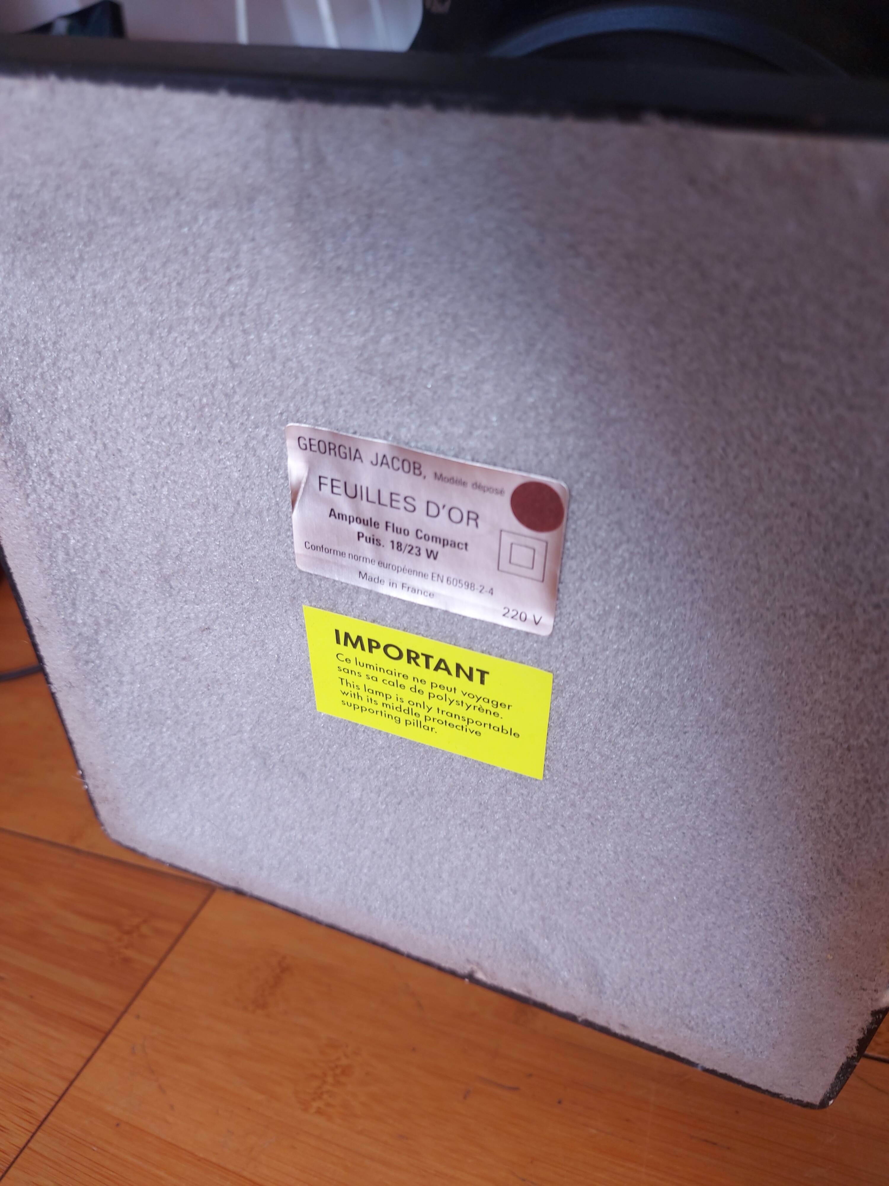 70's georgia jacob lamp, gold leaves