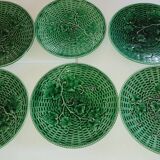 Set of dessert plates Sarreguemines – Art Nouveau earthenware, decoration