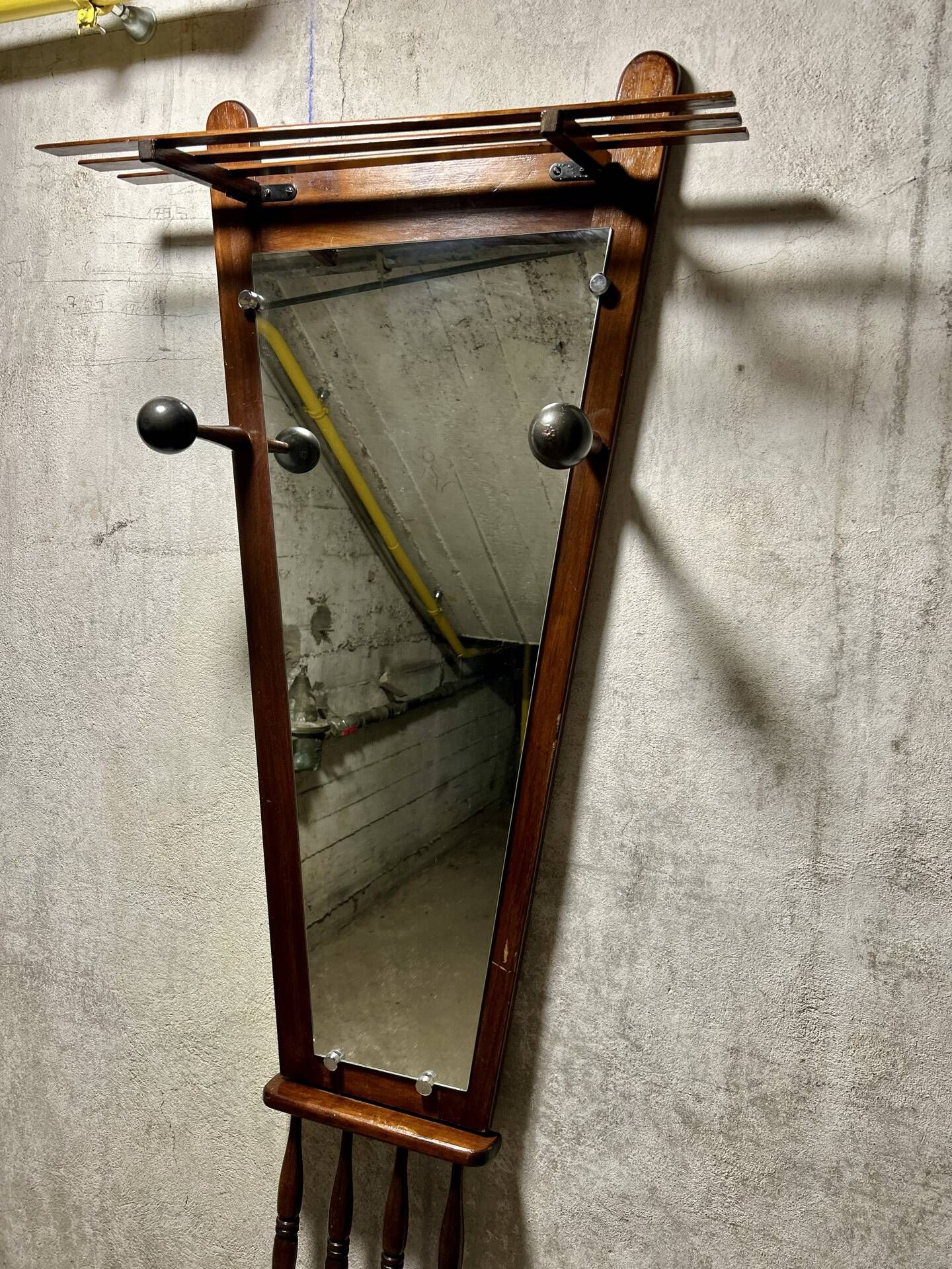 Mid Century mirror coat rack