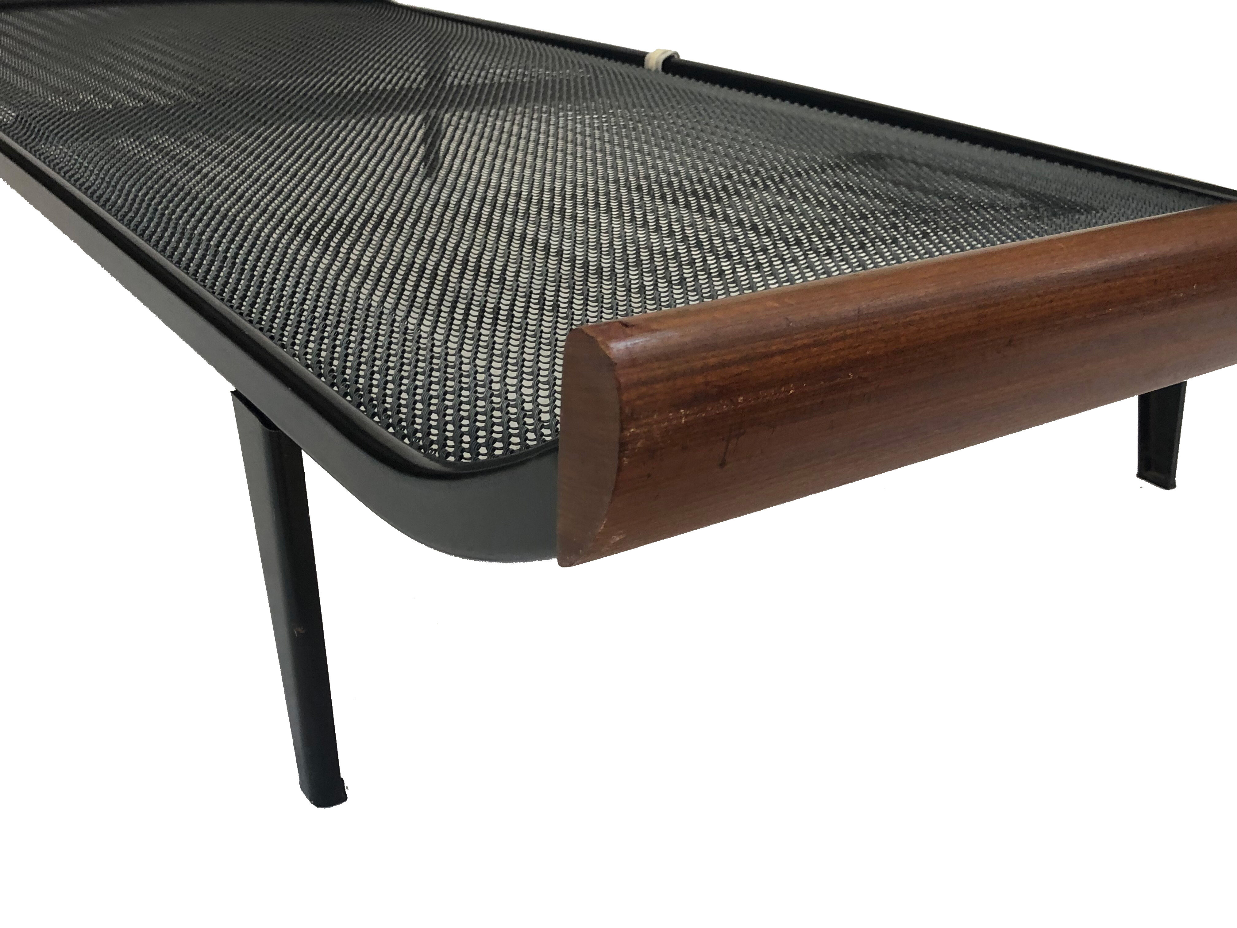Vintage rest bed Auping Cleopatra bed metal teak dick Cordemeyer