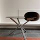 Chromed metal and smoked glass dining table, 1970