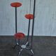 Support for plants, chrome Bauhaus with red plastic trays, 1940s, Czech Republic.