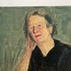 Huile sur bois, portrait de femme
