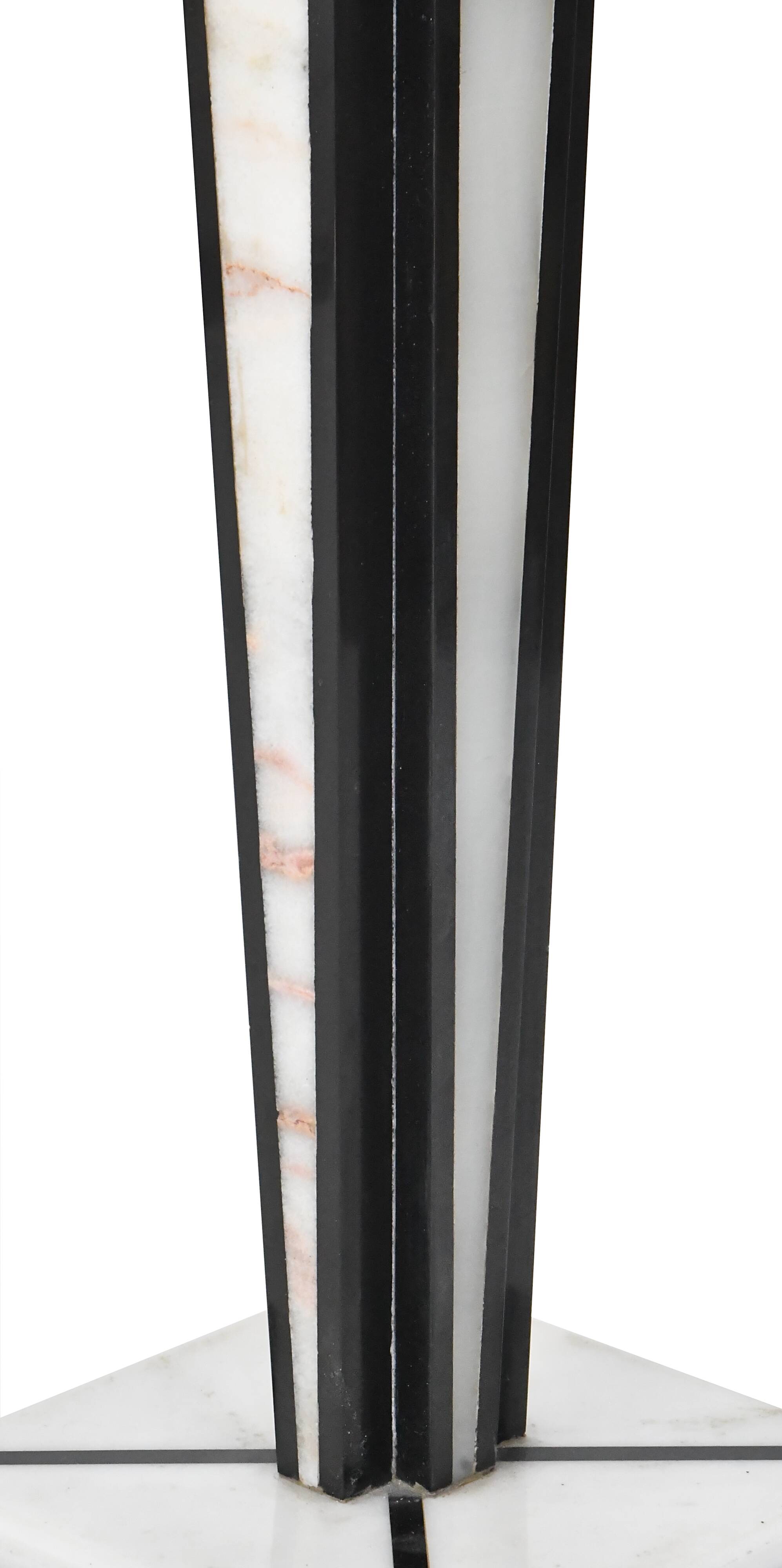 Black and white marble column