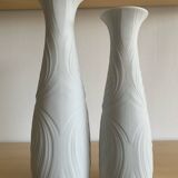 Trio of Op Art vases by KPM Germany in biscuit porcelain