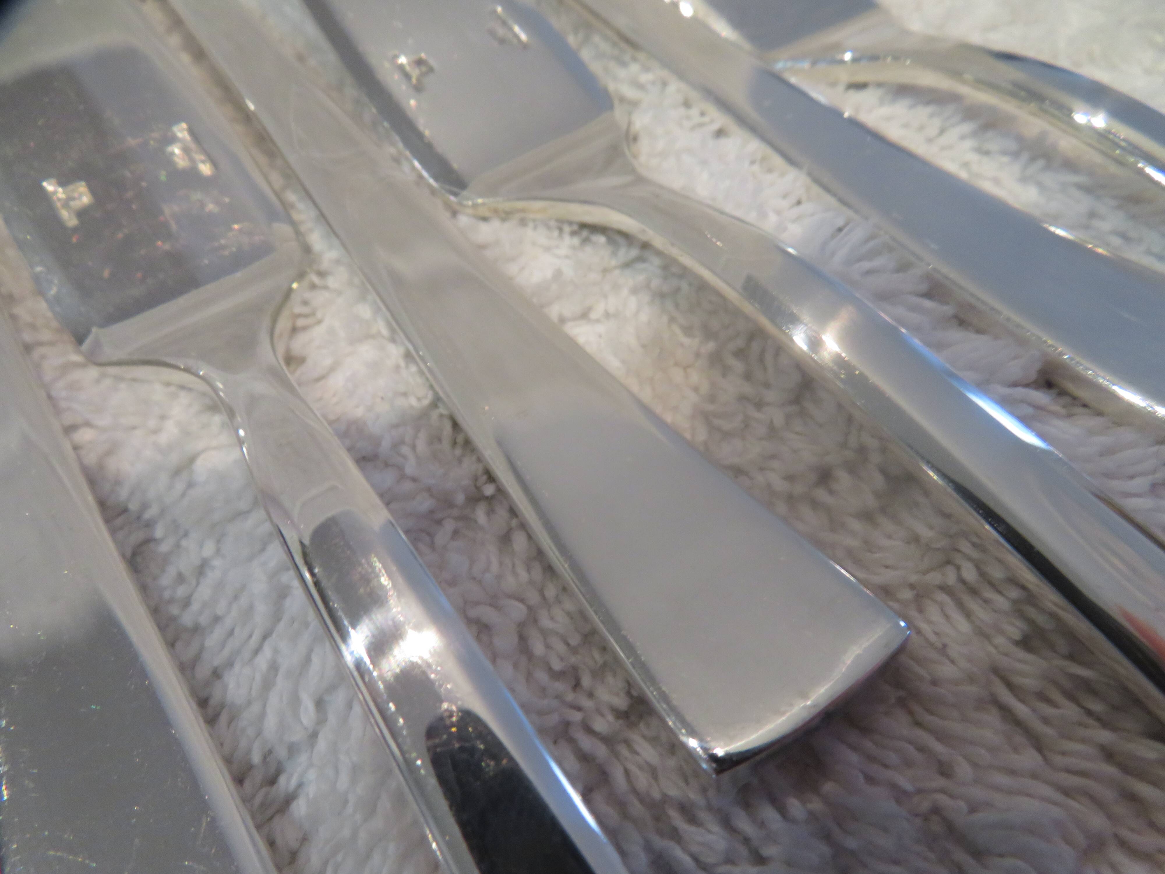 6 fish cutlery sets 12p silver plated metal goldsmith Christofle Concorde