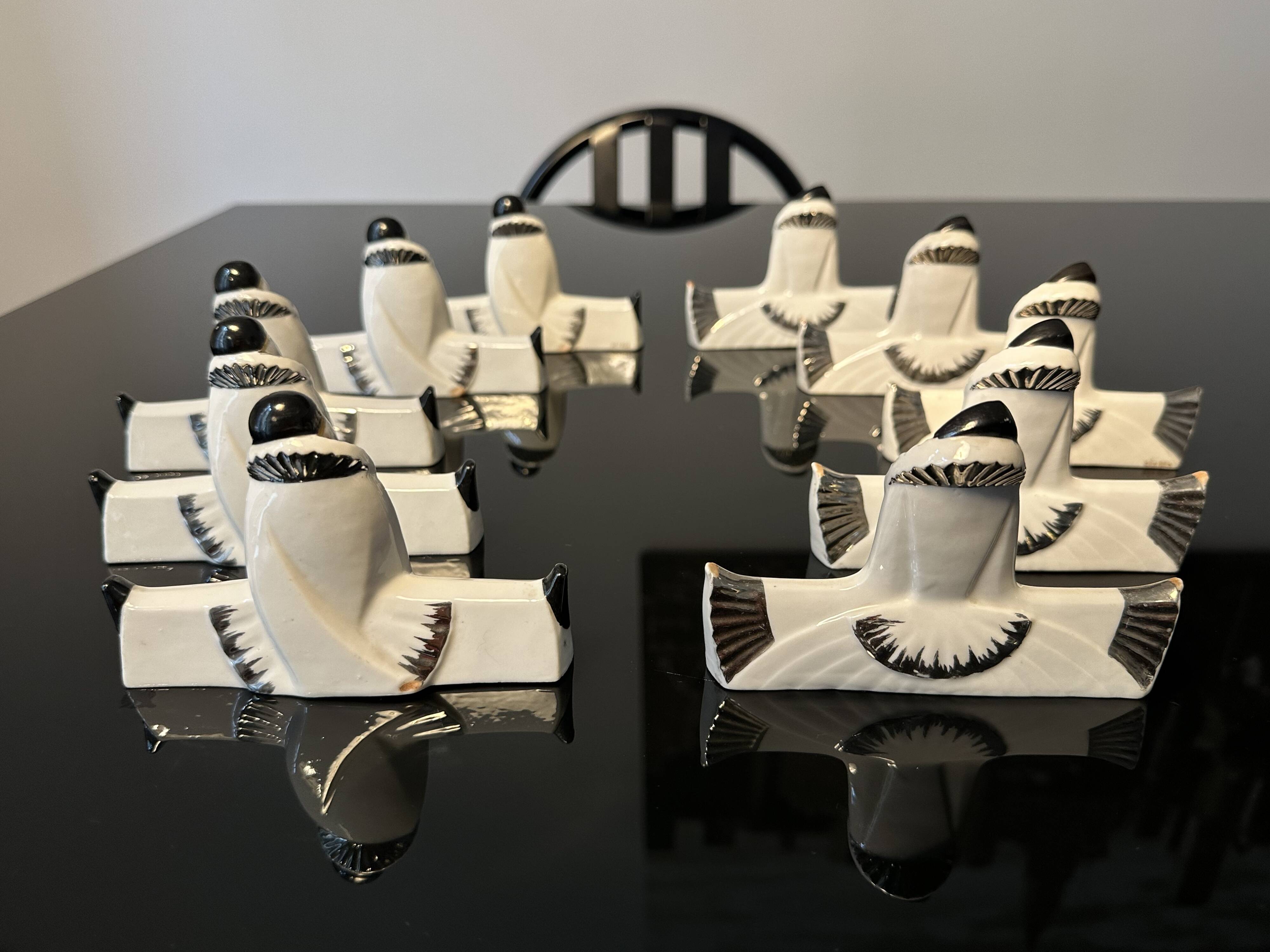 Knife holders (set of 10), Pierrot & Colombine