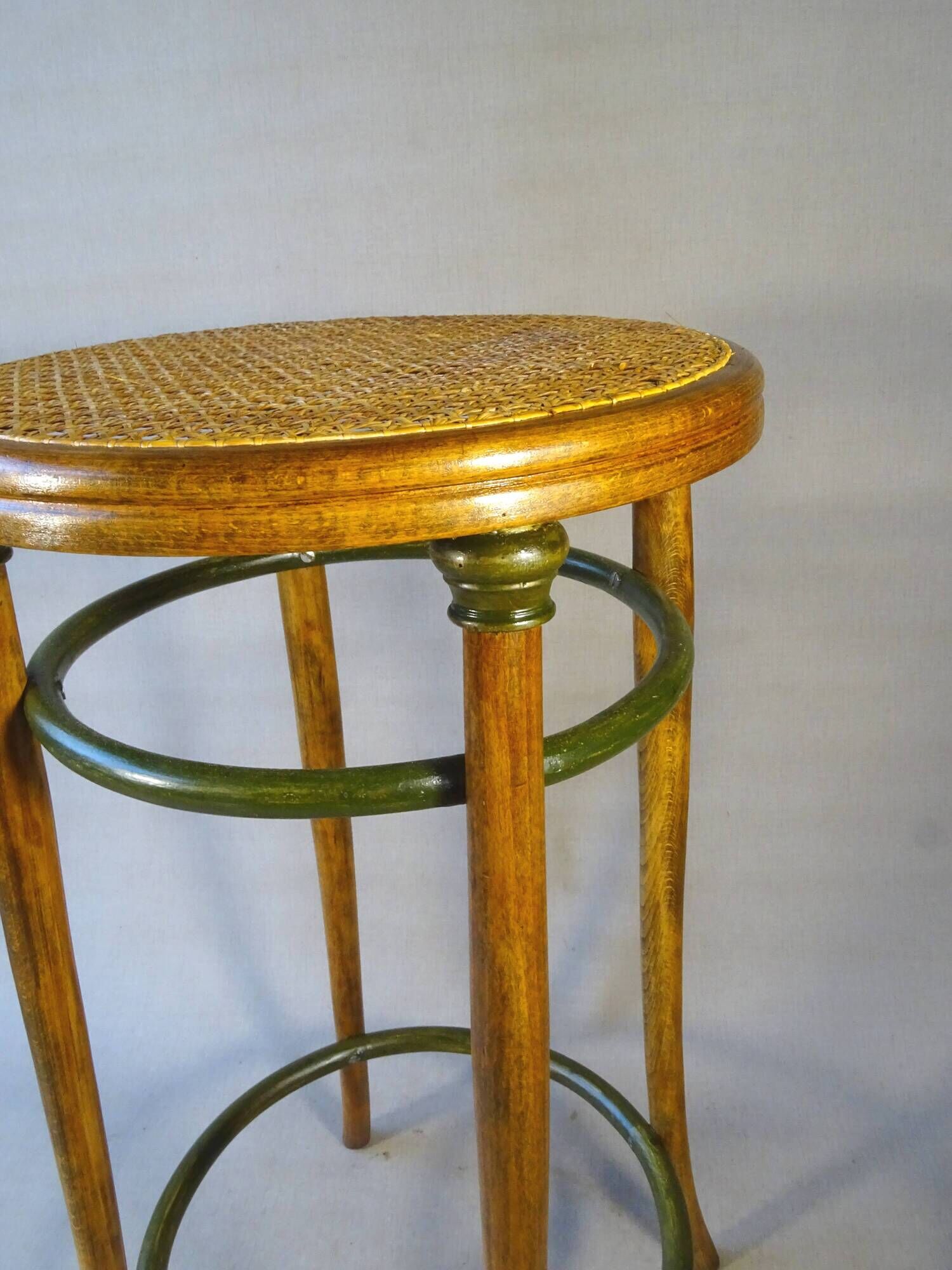 Bar stool curved wood by KOHN 1910, not Thonet