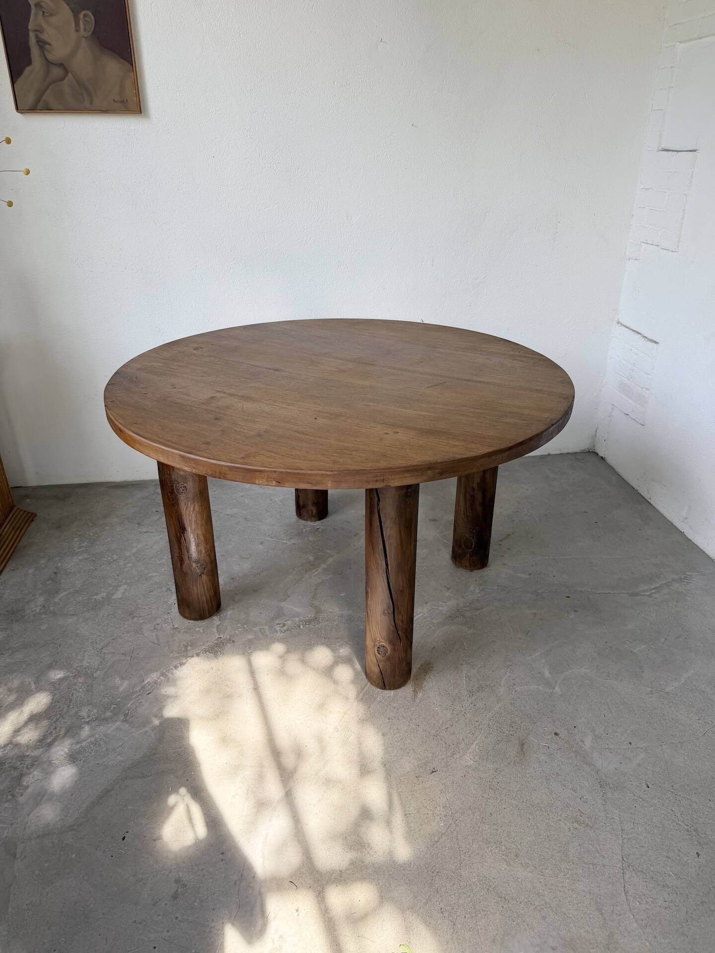 Round table 1950s constructivist walnut