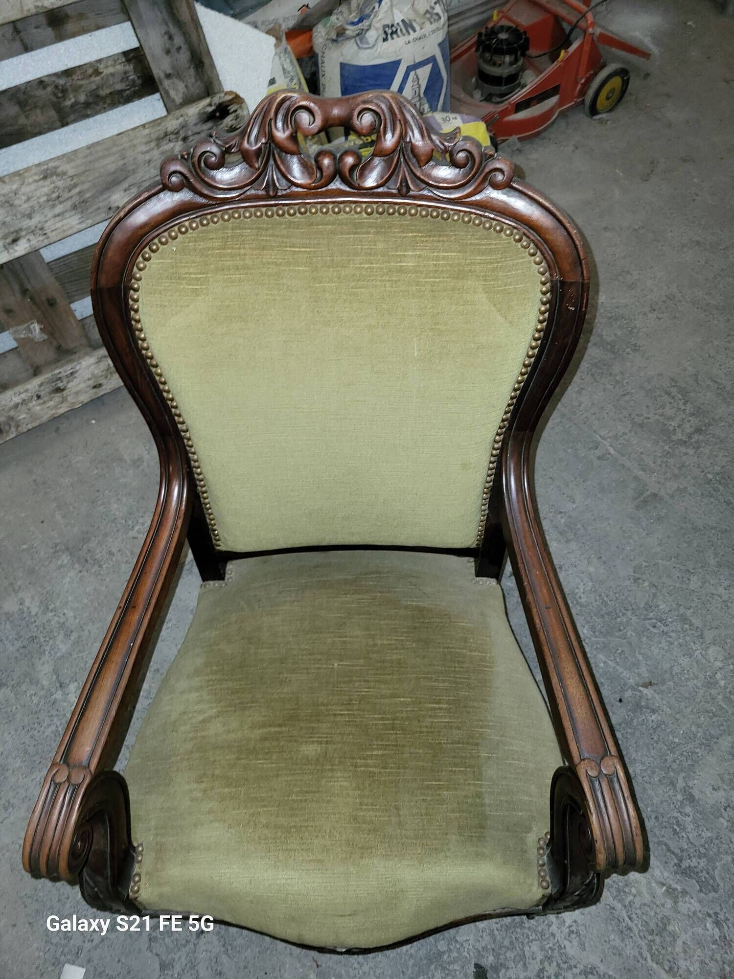 Walnut armchair