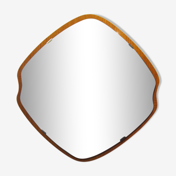 Miroir scandinave en teck 47cm X 45cm