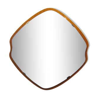 Miroir scandinave en teck 47cm X 45cm