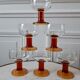 Set of 6 wine glasses / amber water 70s