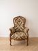 Louis XV armchair in wood and gold damask fabric