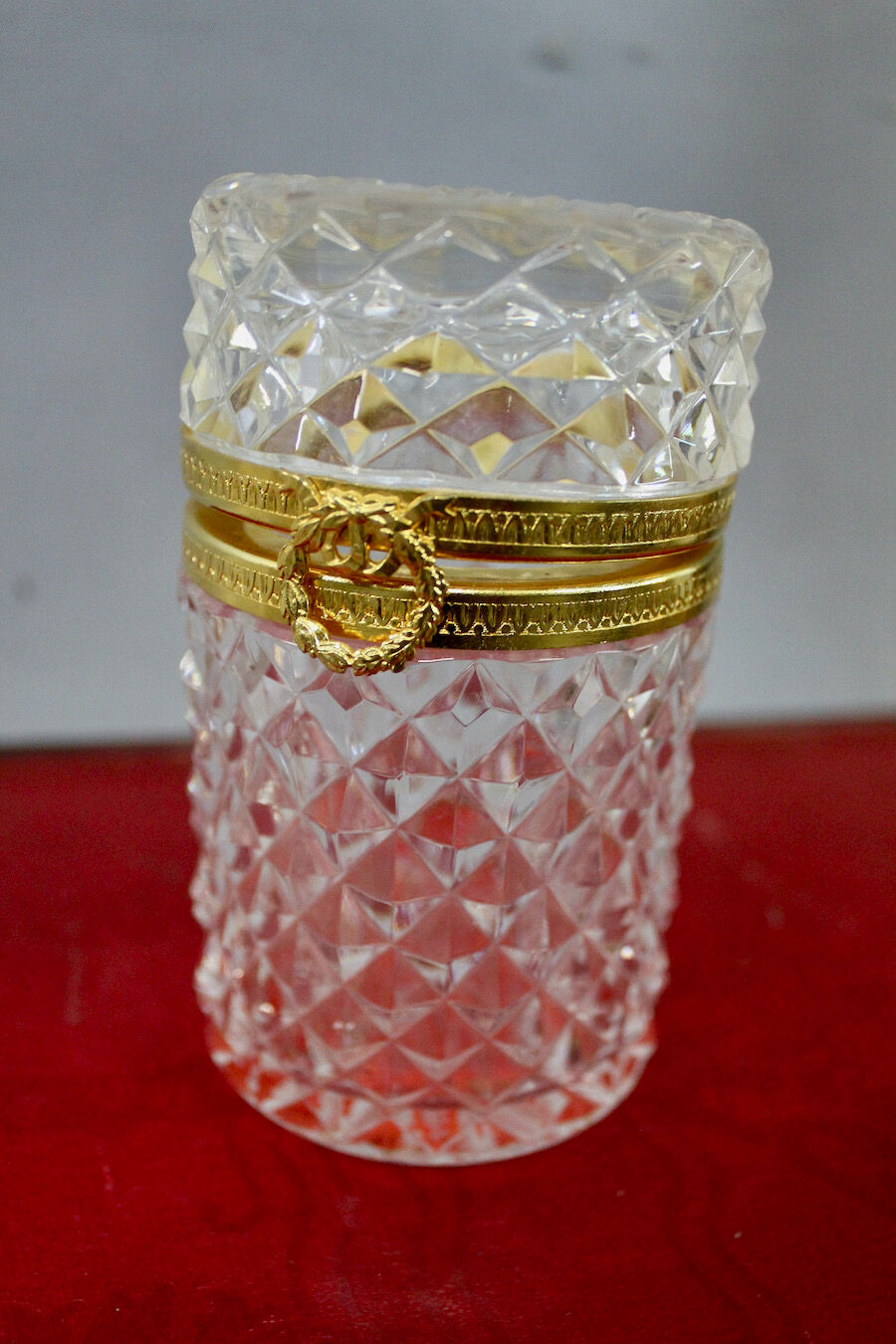 Cut glass jewelry box