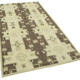 1960s handmade oriental beige rug 127 cm x 227 cm