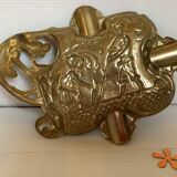 Ashtray bowl gargoyle glass blowers brass