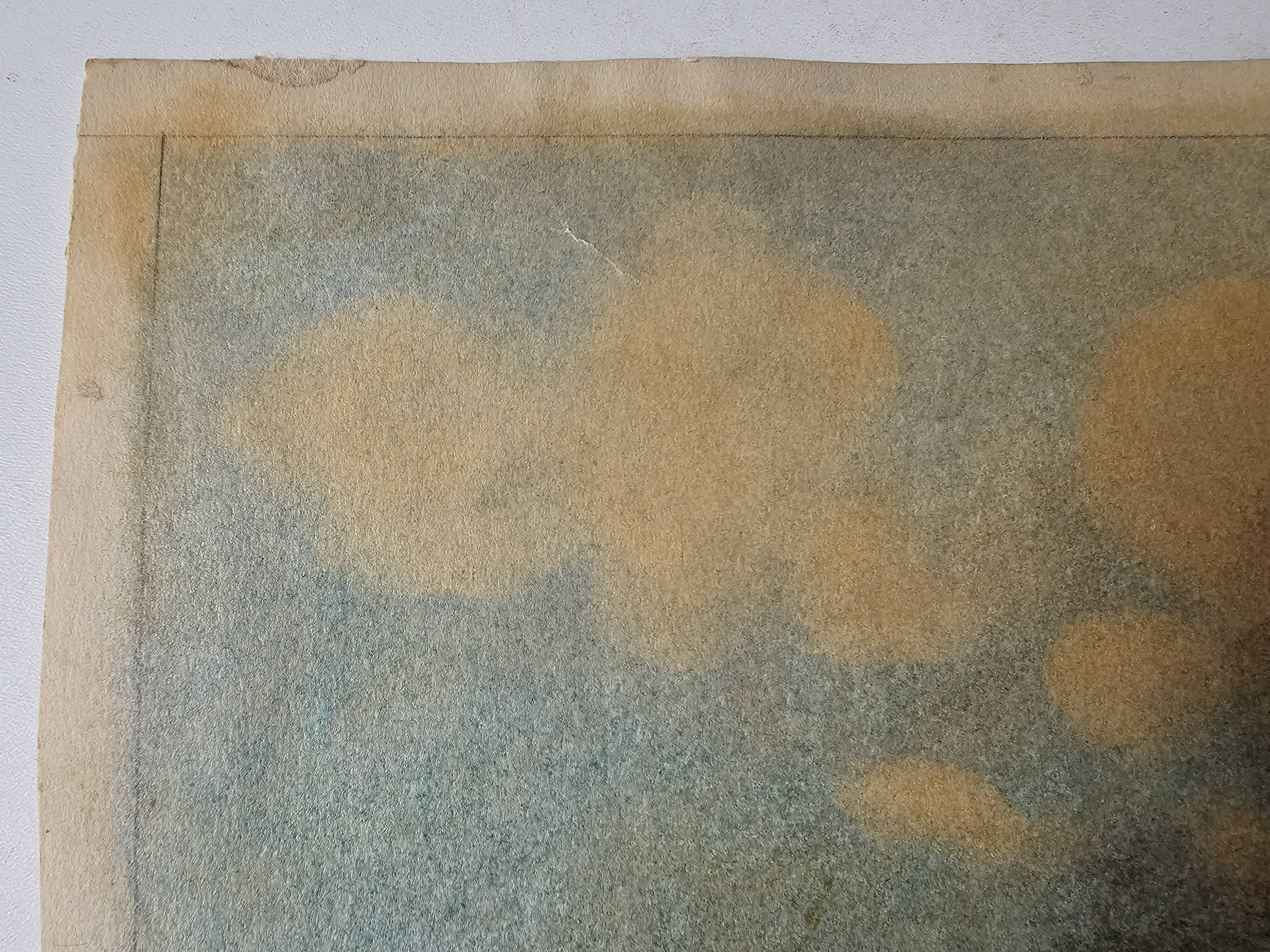 Watercolor of a liner at sea signed taboureau georges known as sandy-hook (1879-1960)