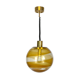 Mid-century Italian Murano glass sphere pendant lamp from 60s