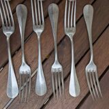 Set of 6 silver plated metal forks and spoons 20g with medallion f