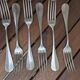 Set of 6 silver plated metal forks and spoons 20g with medallion f