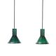 2 suspensions “Mini P&T" en verre vert Holmegaard Michael Bang, années 1970