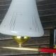 Vintage wall light from the 40s/50s with its two glass sconces on a brass support