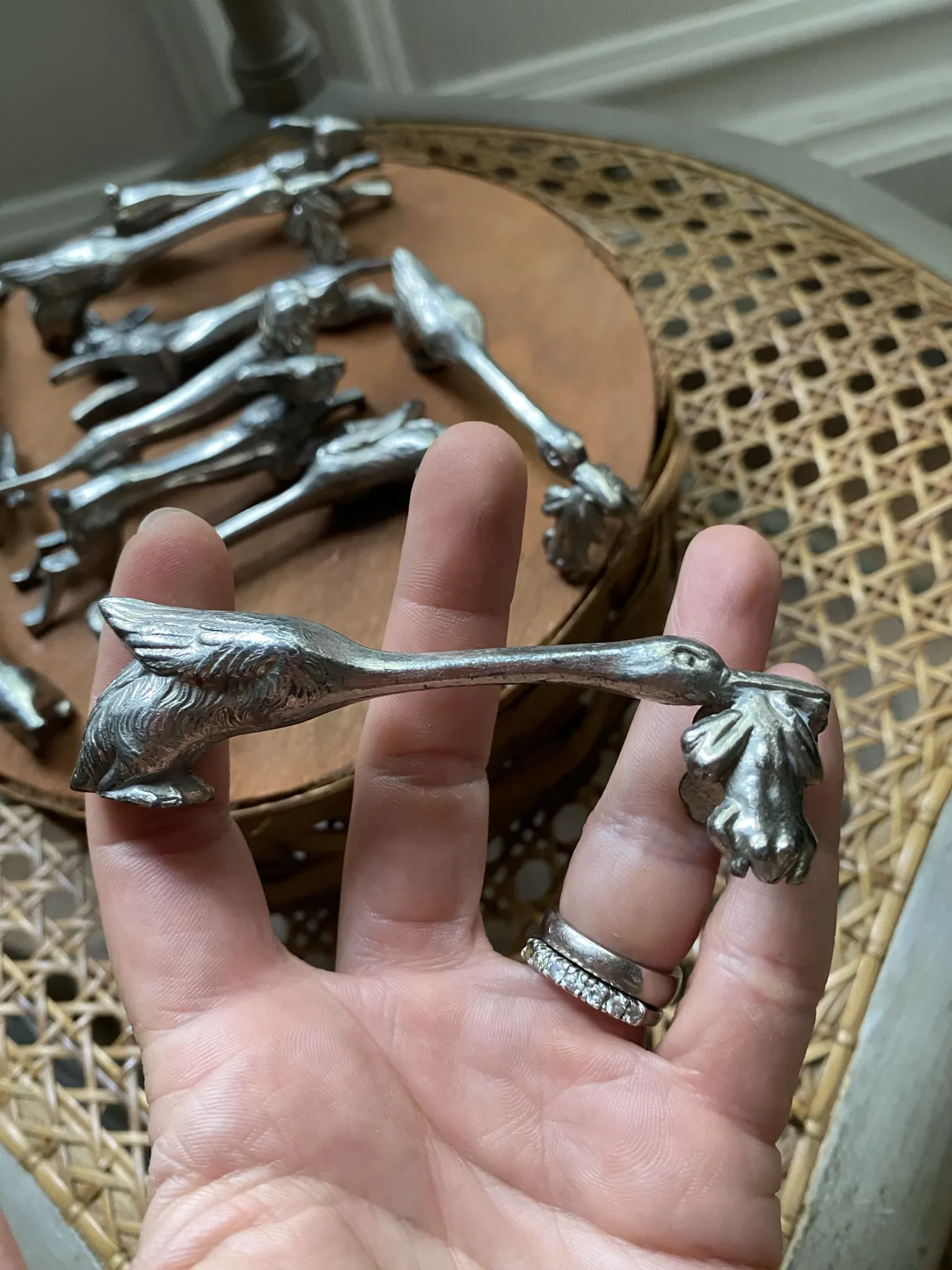 Antique animal knife rests