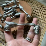 Antique animal knife rests