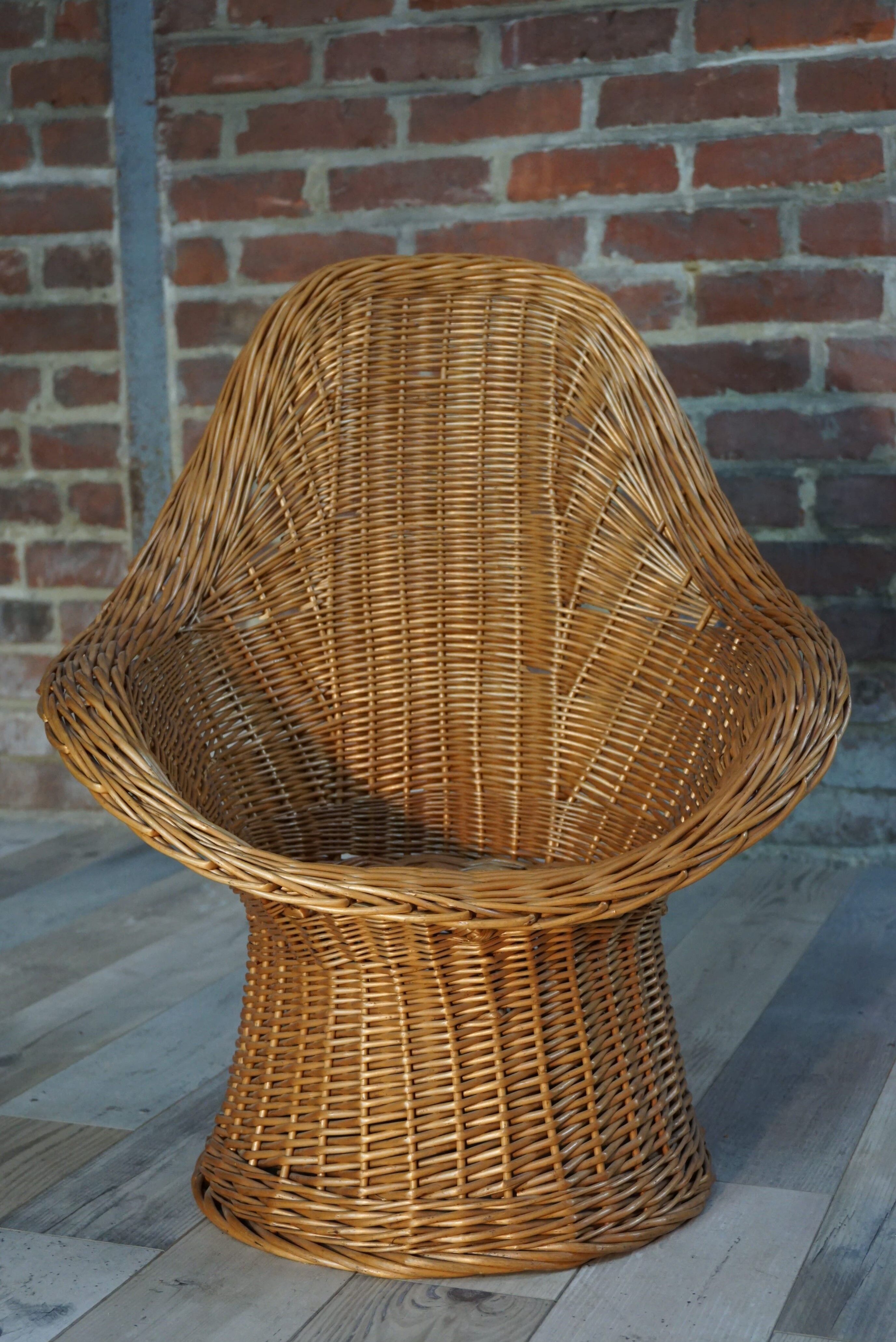 Children's wicker basket chair for Rohe 60s design Wim Den Boon