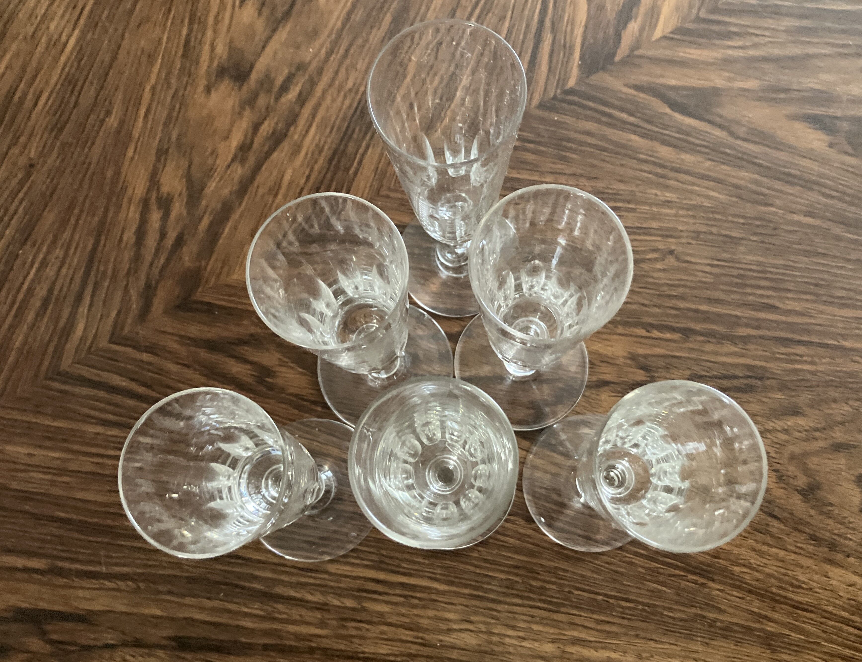 6 antique flutes from the late 19th century – Val Saint Lambert - Herbatte