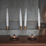 Pair of art deco lamps, pair of art deco candlesticks, table lamps, decoration