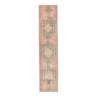 Tapis de couloir vintage rouge pâle marron 3x12 80x380 cm SK 21977